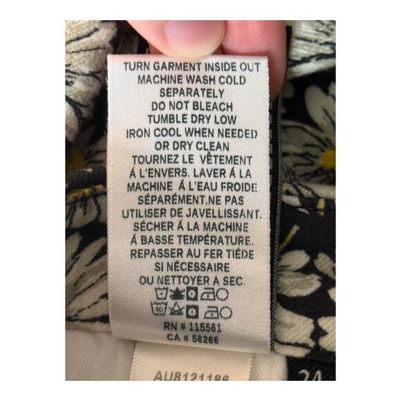 7 For All Mankind Daisy skinny jeans black white size 24 - Picture 10 of 12